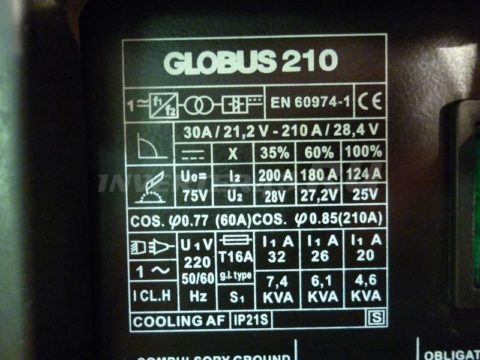 Характеристики инвертора BESTWELD GLOBUS 210