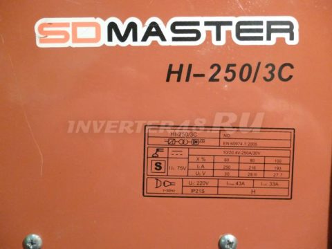Характеристики инвертора SDMASTER HI 250 3C